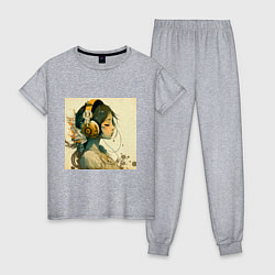 Женская пижама Девочка в наушниках