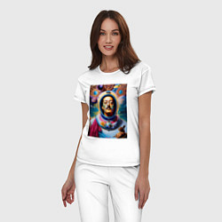Пижама хлопковая женская Космонавт Сальвадор Дали, цвет: белый — фото 2