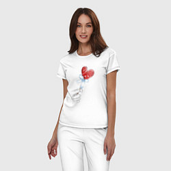 Пижама хлопковая женская Леденец сердечко, цвет: белый — фото 2