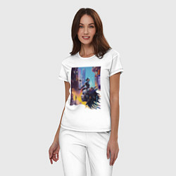 Пижама хлопковая женская Cyberpunk - fantasy, цвет: белый — фото 2