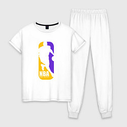 Пижама хлопковая женская NBA Kobe Bryant, цвет: белый