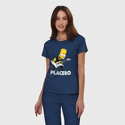 Пижама хлопковая женская Placebo Барт Симпсон рокер, цвет: тёмно-синий — фото 2