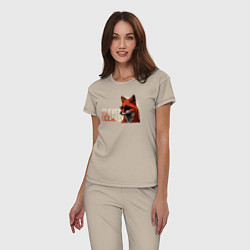 Пижама хлопковая женская Clever and classy, цвет: миндальный — фото 2