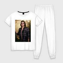 Пижама хлопковая женская Шершни Шона взрослая, цвет: белый