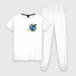 Пижама хлопковая женская Межпланетный экспресс Футурама, цвет: белый