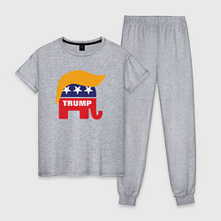 Пижама хлопковая женская Trump elephant, цвет: меланж