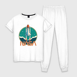 Пижама хлопковая женская NASA Ship, цвет: белый