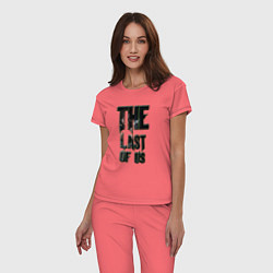 Пижама хлопковая женская The last of us text, цвет: коралловый — фото 2