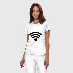 Пижама хлопковая женская Wi-Fi Love, цвет: белый — фото 2