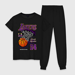 Пижама хлопковая женская LA Lakers Kobe, цвет: черный