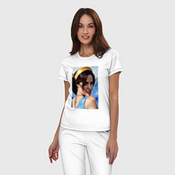 Пижама хлопковая женская Анджелина Джоли - актриса, цвет: белый — фото 2