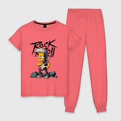 Пижама хлопковая женская Simpsons Rock, цвет: коралловый