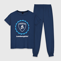 Пижама хлопковая женская Lamborghini в стиле Top Gear, цвет: тёмно-синий