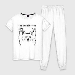 Пижама хлопковая женская The Cranberries - rock cat, цвет: белый