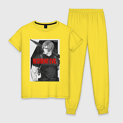 Пижама хлопковая женская Леон с базукой - Resident, цвет: желтый