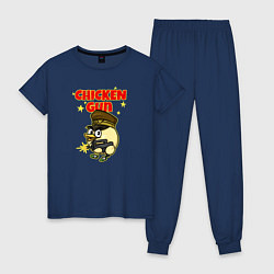 Пижама хлопковая женская Chicken Gun - игра, цвет: тёмно-синий