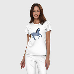 Пижама хлопковая женская Андалузская лошадь, цвет: белый — фото 2