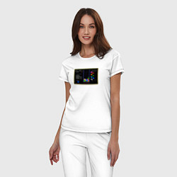 Пижама хлопковая женская Советская компьютерная игра Тетрис, цвет: белый — фото 2