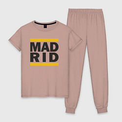 Пижама хлопковая женская Run Real Madrid, цвет: пыльно-розовый