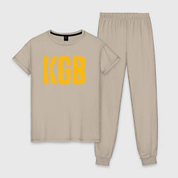 Пижама хлопковая женская KGB, цвет: миндальный