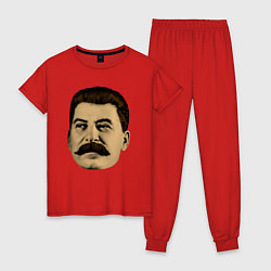 Пижама хлопковая женская Сталин СССР, цвет: красный