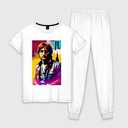 Пижама хлопковая женская John Lennon - world legend, цвет: белый