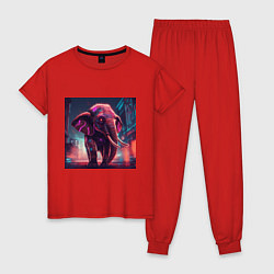 Женская пижама Кибер-слон в свете неона
