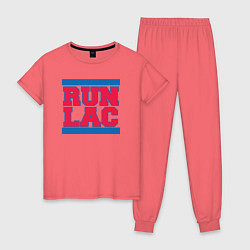 Пижама хлопковая женская Run Clippers, цвет: коралловый