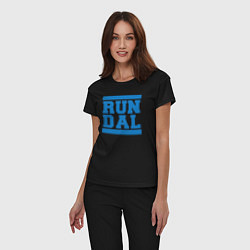 Пижама хлопковая женская Run Dallas Mavericks, цвет: черный — фото 2