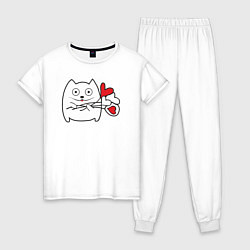 Женская пижама Котик с шариками