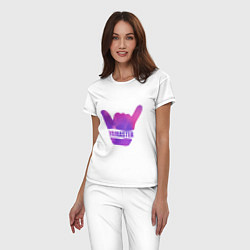 Пижама хлопковая женская Yamaster Gradient, цвет: белый — фото 2