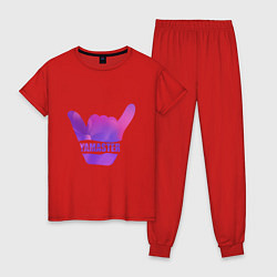 Пижама хлопковая женская Yamaster Gradient, цвет: красный