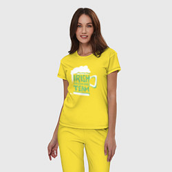 Пижама хлопковая женская Пьющая ирландская команда, цвет: желтый — фото 2