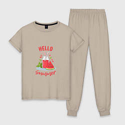 Женская пижама Hello summer и сочный смузи из арбуза с базиликом