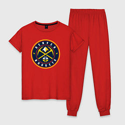 Пижама хлопковая женская Denver Nuggets, цвет: красный