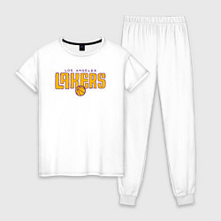 Пижама хлопковая женская NBA Lakers, цвет: белый