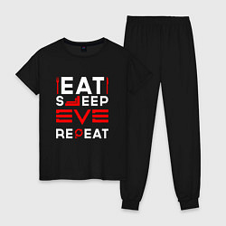 Женская пижама Надпись eat sleep EVE repeat