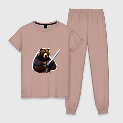 Женская пижама Медведь берсерк