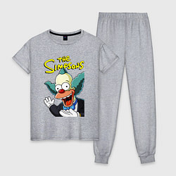 Пижама хлопковая женская Krusty the clown, цвет: меланж