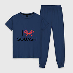 Пижама хлопковая женская I Love Squash, цвет: тёмно-синий