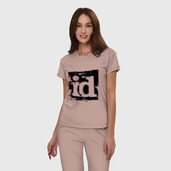 Пижама хлопковая женская ID software logo, цвет: пыльно-розовый — фото 2