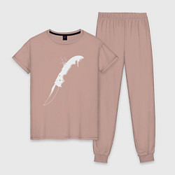 Пижама хлопковая женская Knife CS, цвет: пыльно-розовый