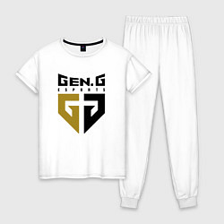 Пижама хлопковая женская Gen G Esports лого, цвет: белый