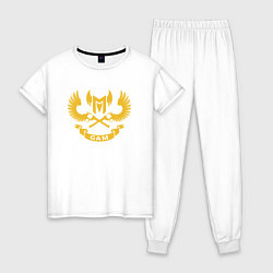 Пижама хлопковая женская Gam Esports лого, цвет: белый