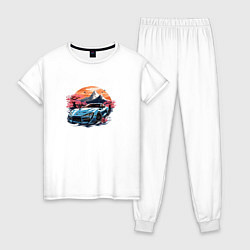 Пижама хлопковая женская Тойота Супра, цвет: белый