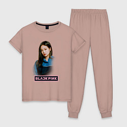 Пижама хлопковая женская Blackpink shut down, цвет: пыльно-розовый