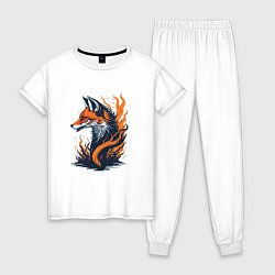 Пижама хлопковая женская Burning fox, цвет: белый