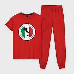 Пижама хлопковая женская Сделан в Италии, цвет: красный