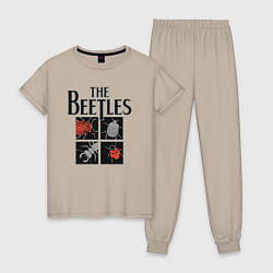 Пижама хлопковая женская Beetles, цвет: миндальный
