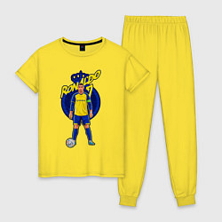 Пижама хлопковая женская Криштиану Роналду 7 Аль Наср, цвет: желтый